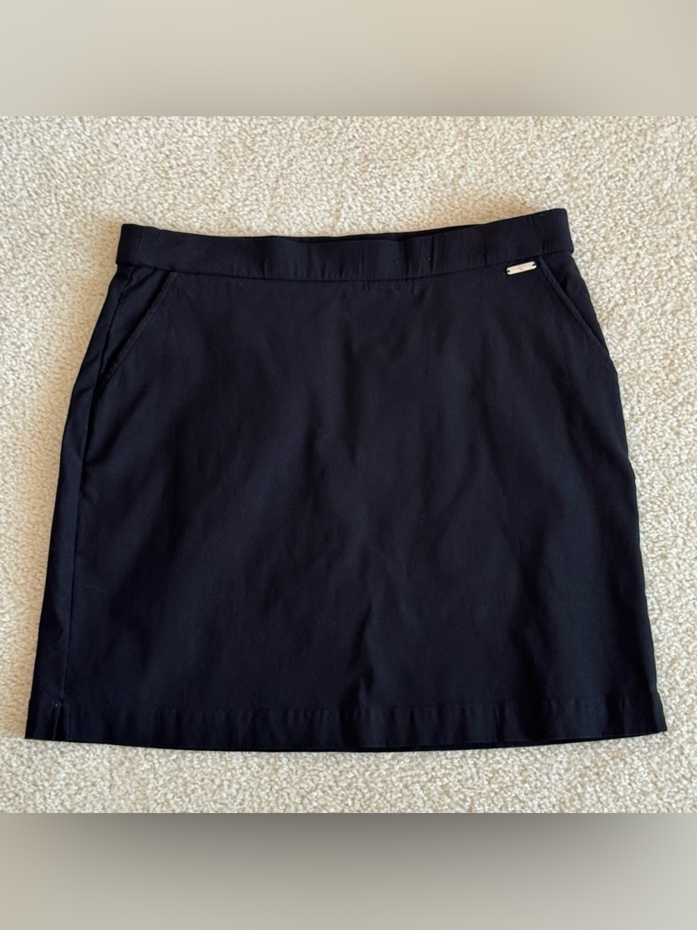 Rafaella Black Stretch A-Line Skort Activewear Shorts Underneath Pockets Medium